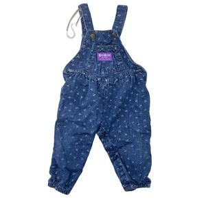 Vintage OshKosh‎ B'gosh Denim Bubble Overalls Vestbak Bibs Size 12 months USA